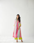 Bright Pink Bell Sleeve Kurta Set