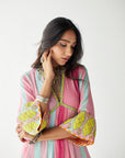 Bright Pink Bell Sleeve Kurta Set