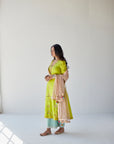 Lime Green Jaal Silk Kurta Set