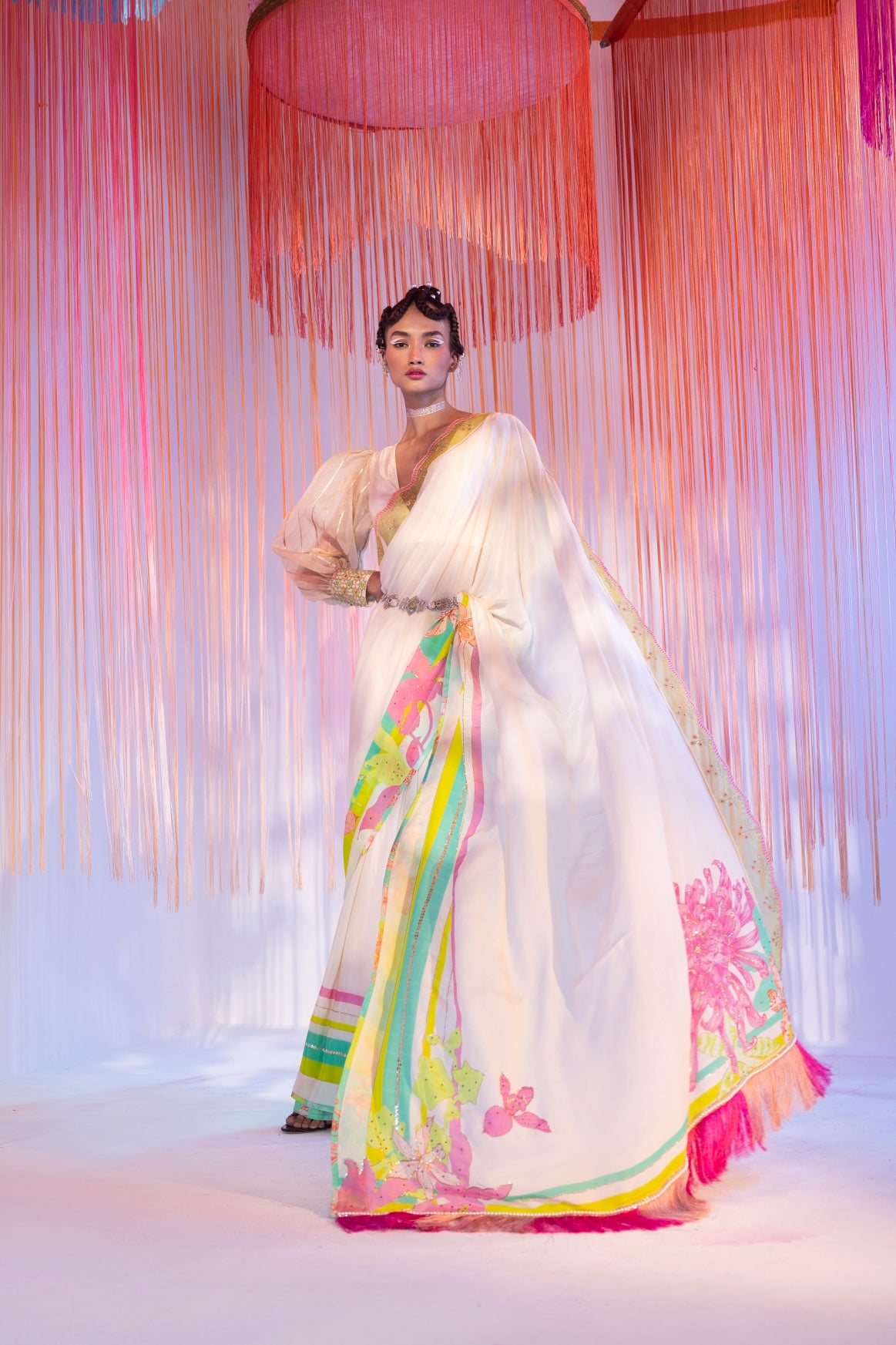 Ivory Orchid Sari