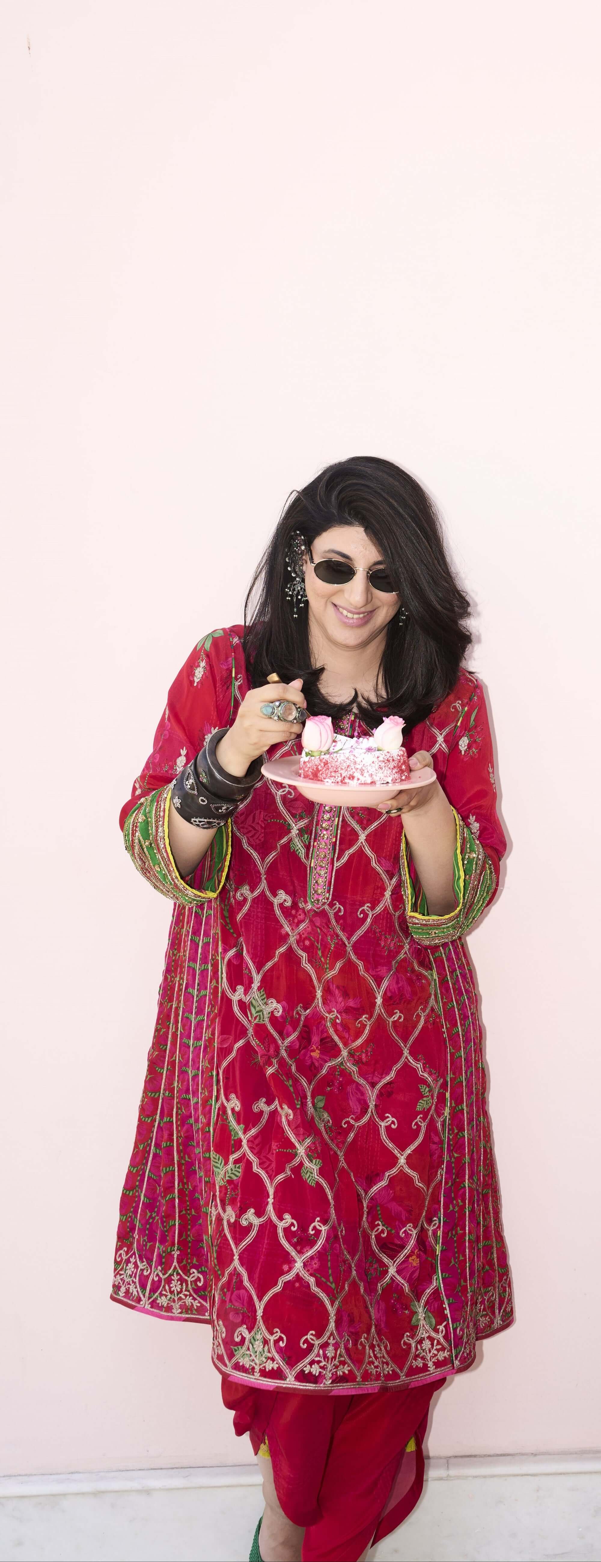 Ramniq Red Choga Style Kurta Set