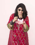 Ramniq Red Choga Style Kurta Set