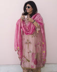 Raji Pastel Pink Tissue Kurta Set