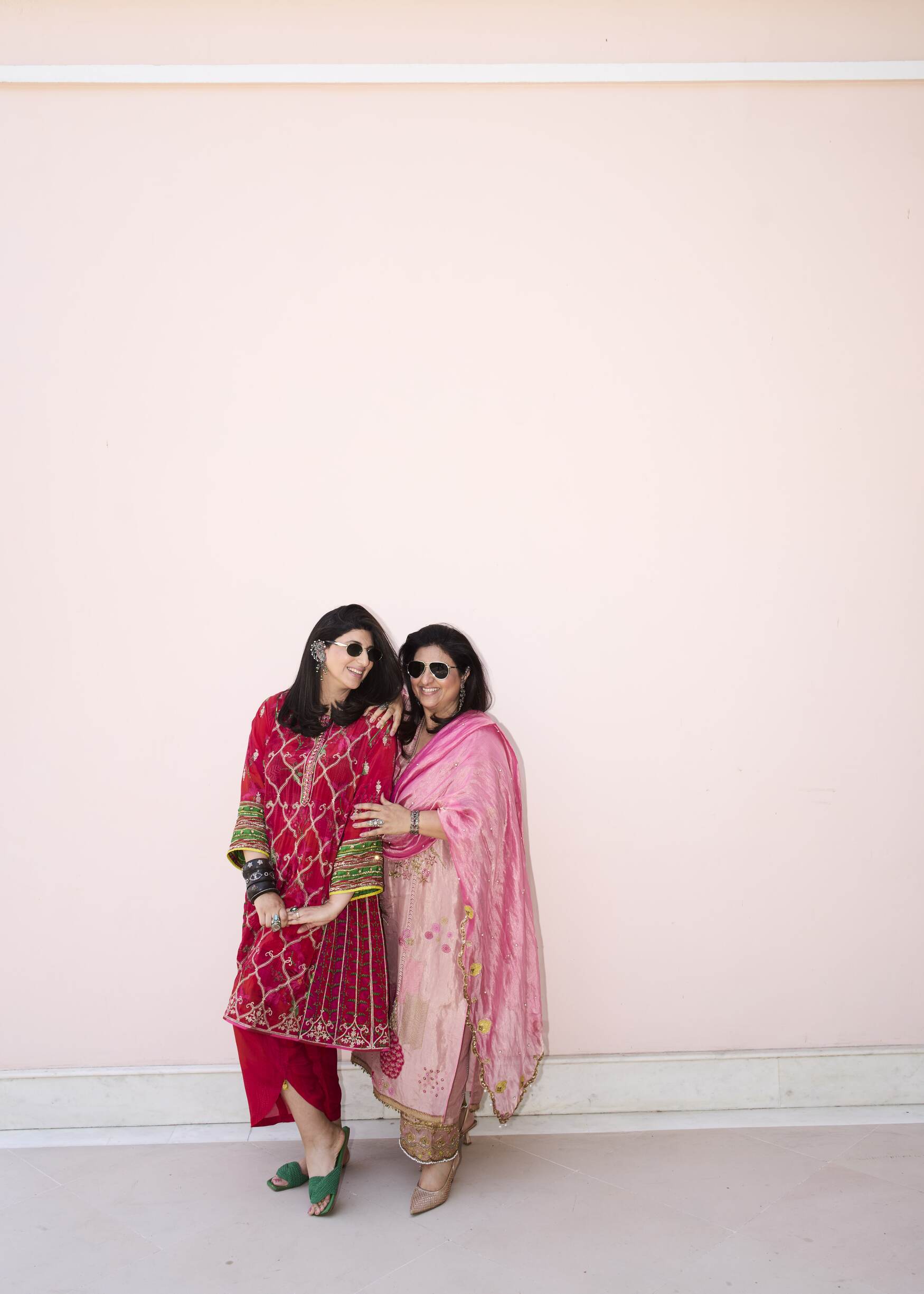 Raji Pastel Pink Tissue Kurta Set