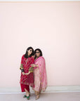 Raji Pastel Pink Tissue Kurta Set