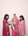 Raji Pastel Pink Tissue Kurta Set
