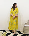 EXCLUSIVE EDIT FARIBA PRINT SIDE KALI KURTA SET