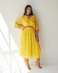 Dupahar Yellow Kaftan Set
