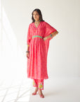 Dupahar Magenta Kaftan Set
