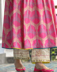 Fariba Hot Pink Ivory Yoke Kurta Set