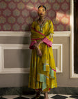 Fariba Lime Yellow Printed Side Kali Kurta Set