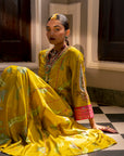 Fariba Lime Yellow Printed Side Kali Kurta Set