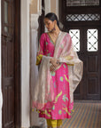 Fariba Hot Pink Printed Side Kali Kurta Set