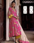 Fariba Hot Pink Printed Side Kali Kurta Set