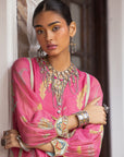 Fariba Pink Printed Back Yoke Kurta Set