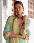 Fariba Ivory Printed Back Yoke Kurta Set