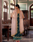 Fariba Teal Oganza Kurta Set