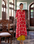 Fariba Red Kaftan Kurta Set
