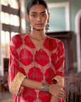Fariba Red Kaftan Kurta Set