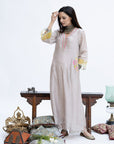 Gulnaaz Grey A-Line Pocket Kurta Set