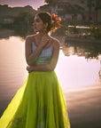 Gul Bright Green Floral Lehenga Set