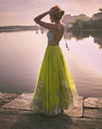 Gul Bright Green Floral Lehenga Set