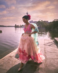 Gul Pastel Pink Floral Lehenga Set