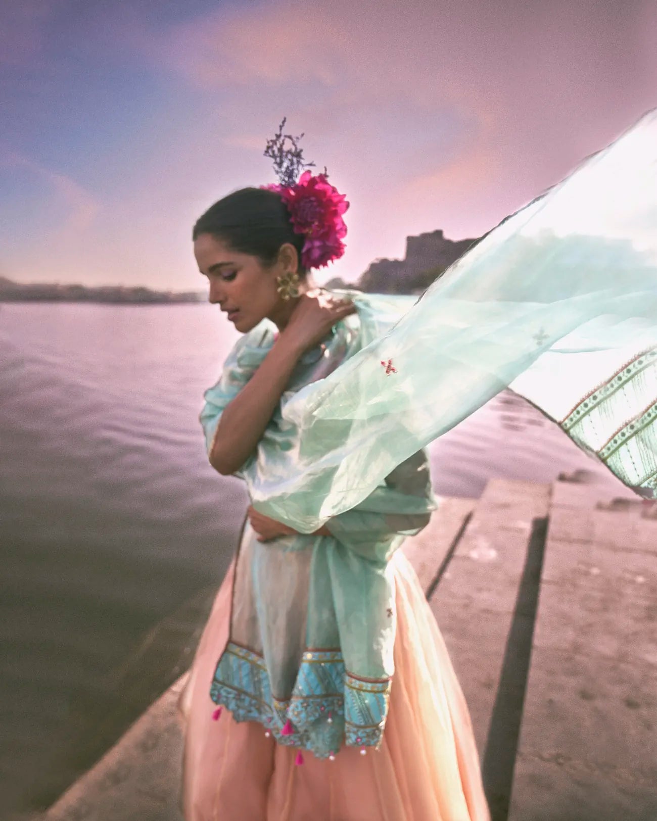 Gul Pastel Pink Prerna Mehra Floral Lehenga Set