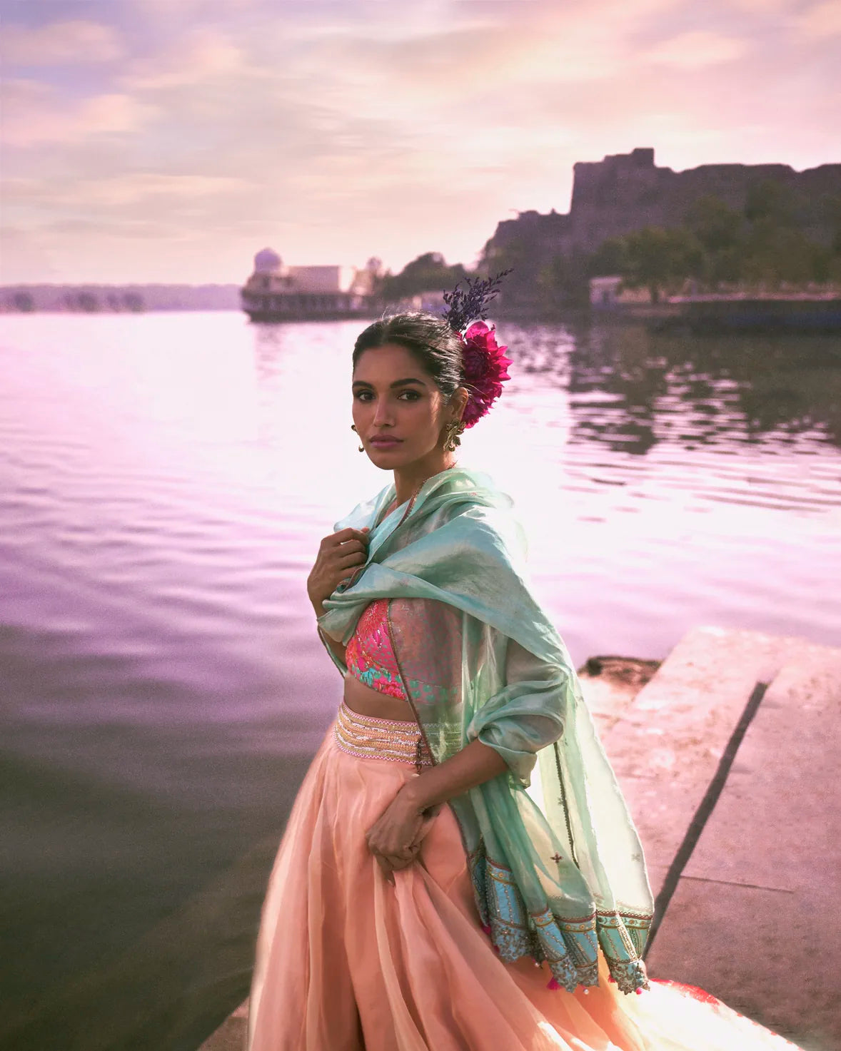 Gul Pastel Pink Prerna Mehra Floral Lehenga Set