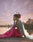 Gul Fushia Rose Pink Floral Lehenga Set