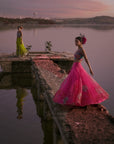 Gul Fushia Rose Pink Floral Lehenga Set