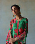 Gul Green Cutwork Sleeve Kurta Set