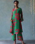 Gul Green Cutwork Sleeve Kurta Set