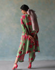 Gul Sage Green - Pink Printed Puckering Kurta Set