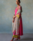 Gul Hot Pink Bell Sleeve Vaani Kapoor Crepe Kurta Set