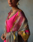 Gul Hot Pink Bell Sleeve Vaani Kapoor Crepe Kurta Set