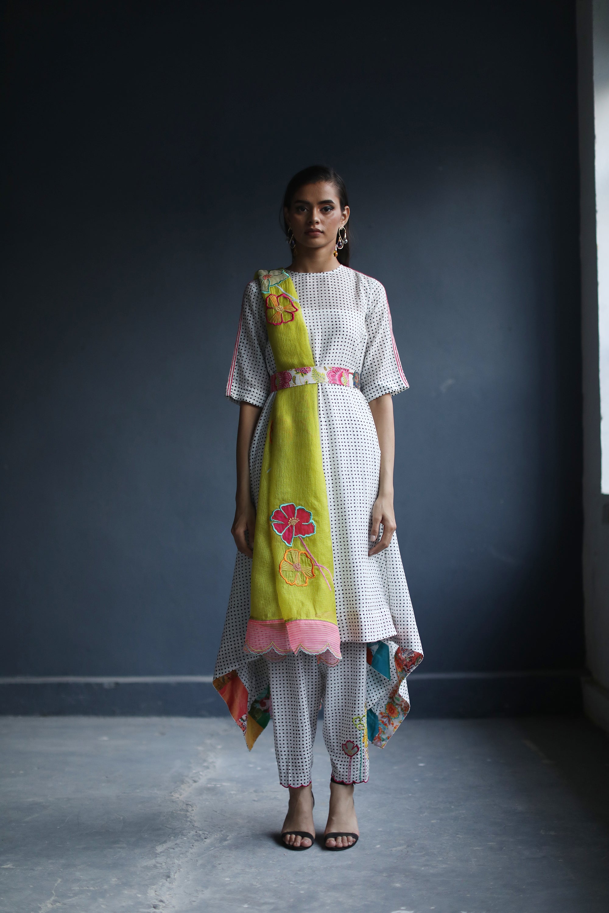 Love To Dot Assym Kurta Set
