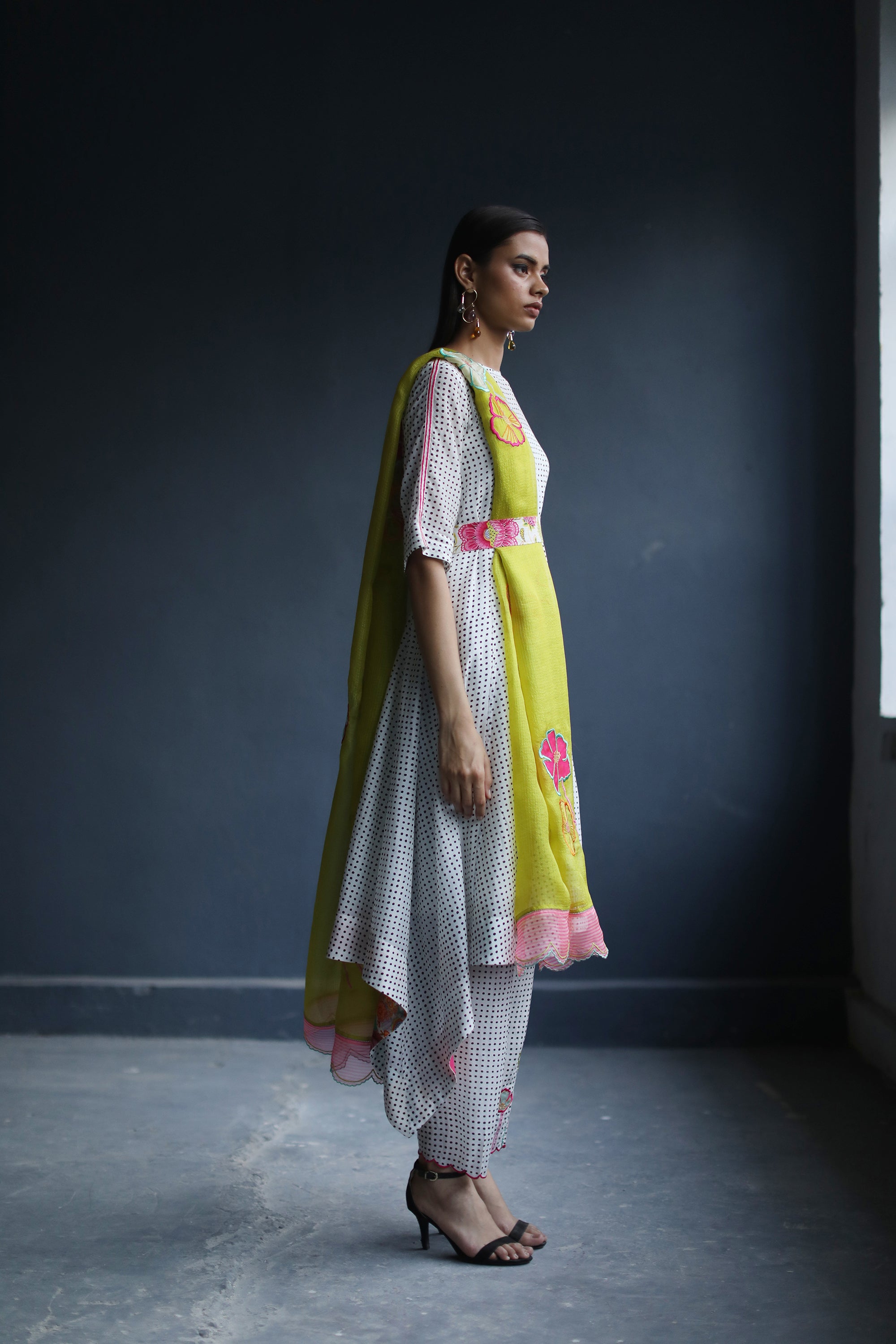 Love To Dot Assym Kurta Set