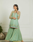 Powder Blue Organza Payala Gharara Set