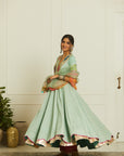 Mehzabeen Powder Blue Printed Anarkali Set