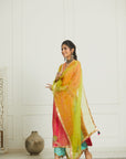Fushia - Orange Organza Kurta Set