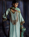Mastani Powder Blue Tissue Choga Salwar Set