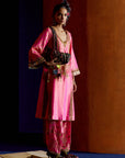 Mastani Hot Pink Tissue Choga Salwar Set