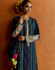 Mastani Teal Blue Stripes Kurta Set