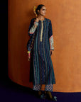 Mastani Teal Blue Stripes Kurta Set