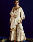 Mastani Ivory Tissue Jaal Gharara Set