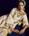 Mastani Ivory Tissue Jaal Gharara Set