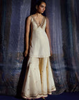 Mastani Ivory Tissue Tripti Gharara Set