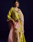 Mastani Yellow Tissue Jaal Gharara Set