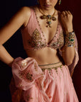 Mastani Pastel Pink Maheen Silk Lehenga Set